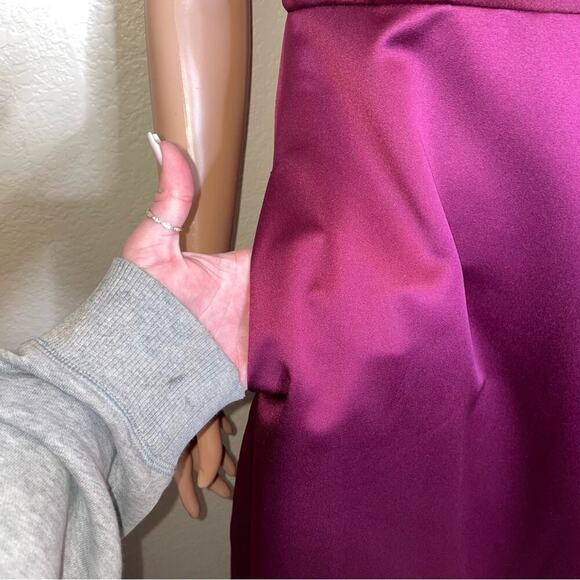 David's Bridal dress bridesmaid NEW Sangria color floral strap empire waist SZ 2 - Picture 10 of 10